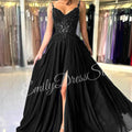 Green Chiffon Evening Dress Women Elegant Applique | SAMAG