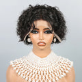 Curly Wig Human Hair Wigs 8 inch Short Bob Pixie Cut Brazilian Human Hair Wig Black Afro Kinky 13×4 Lace Front Wigs for Women