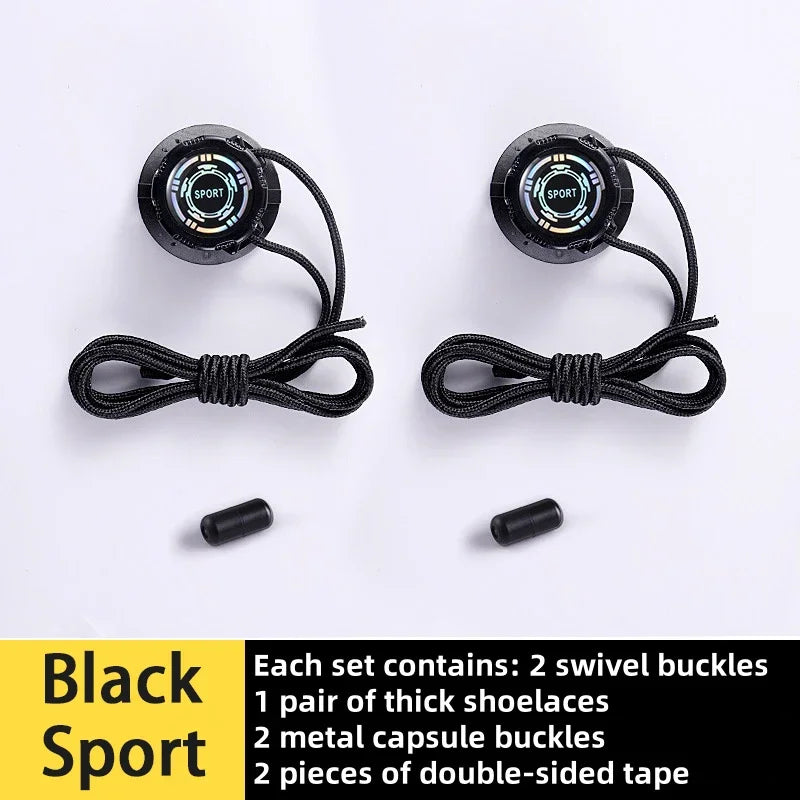 Thick Rope Swivel Buckle Shoelaces New Upgrade Automatic No Tie Laces For Sneakers Shoe Accessories For Adults Kids