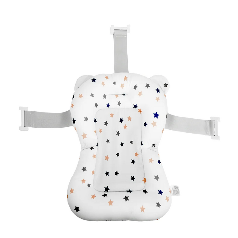 Baby Bath Support Seat Star Pattern Print 3D Breathable Mesh Soft Padded Pillow Non-Slip Infant Newborn Bath