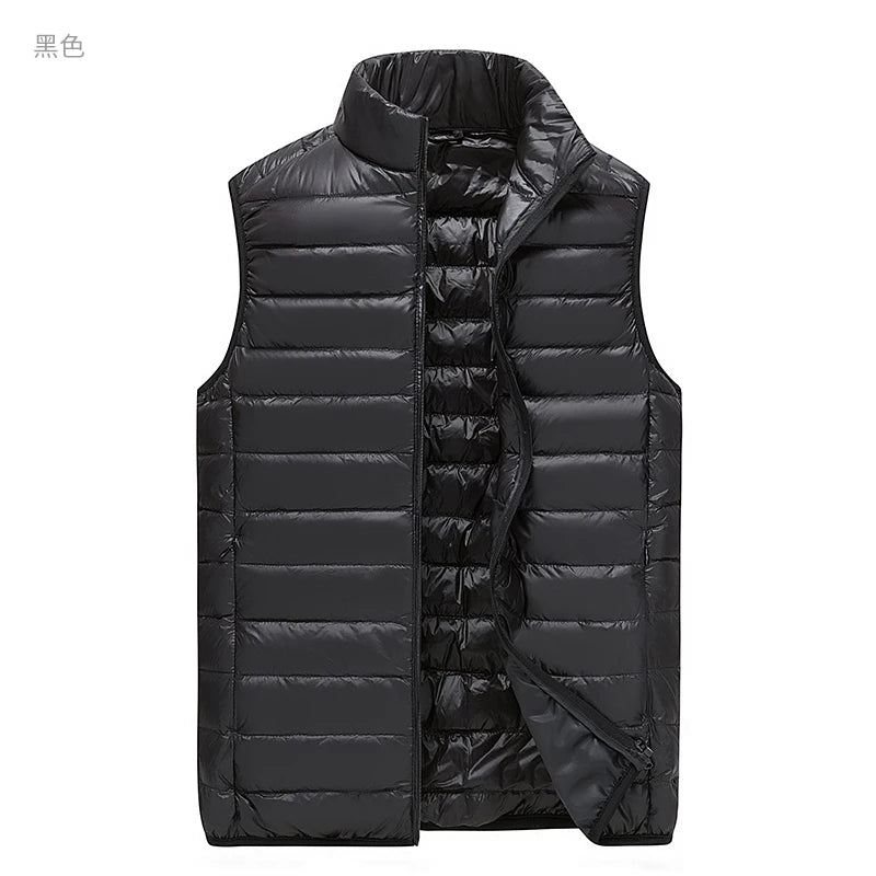 Men Winter Down Vests Mens waterproof Fashion Casual Down Sleeveless Vest Jackets Mens Autumn Couple Lightweight Work Waistcoat