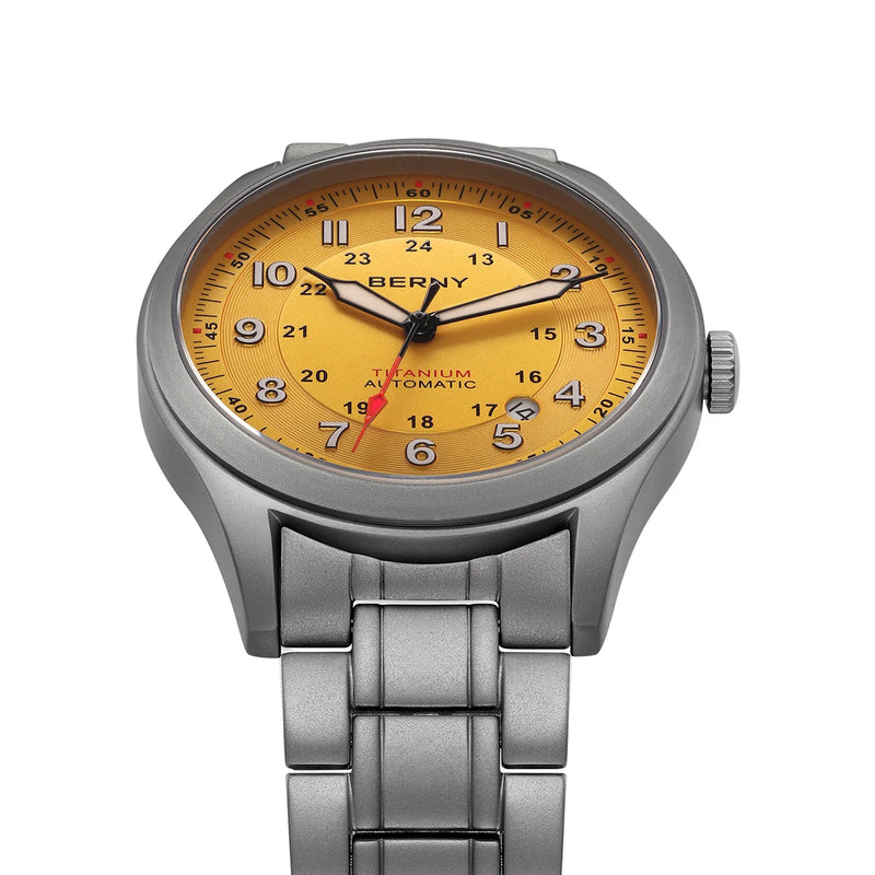 BERNY Full Titanium Automatic Watches for Men Super Luminous Sapphire Mechanical Field Watch Date 10ATM - Visuel 3 | SAMAG