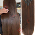 18-32Inch 16 Clips in Hair Extensions Long Straight Hairstyle Synthetic Blonde Black Hairpieces Heat Resistant False Hair Daily