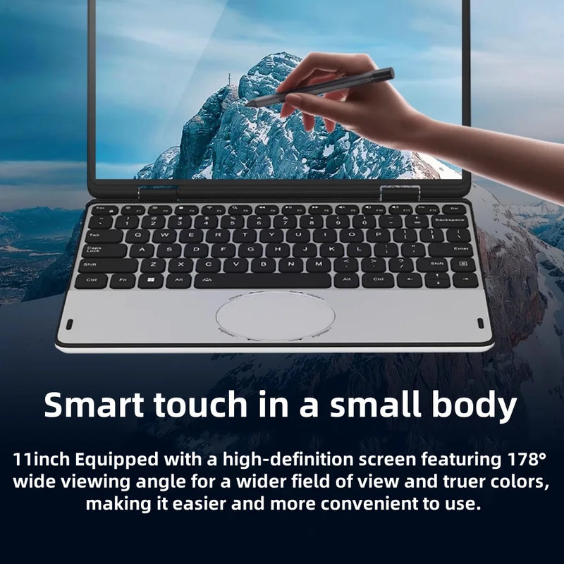 Green 2025 New 11" Touch Screen Intel Celeron N100  4 Core 4 Thread 3.4GHz  Laptop PC Cheap Win 11 Laptops Computer For Business