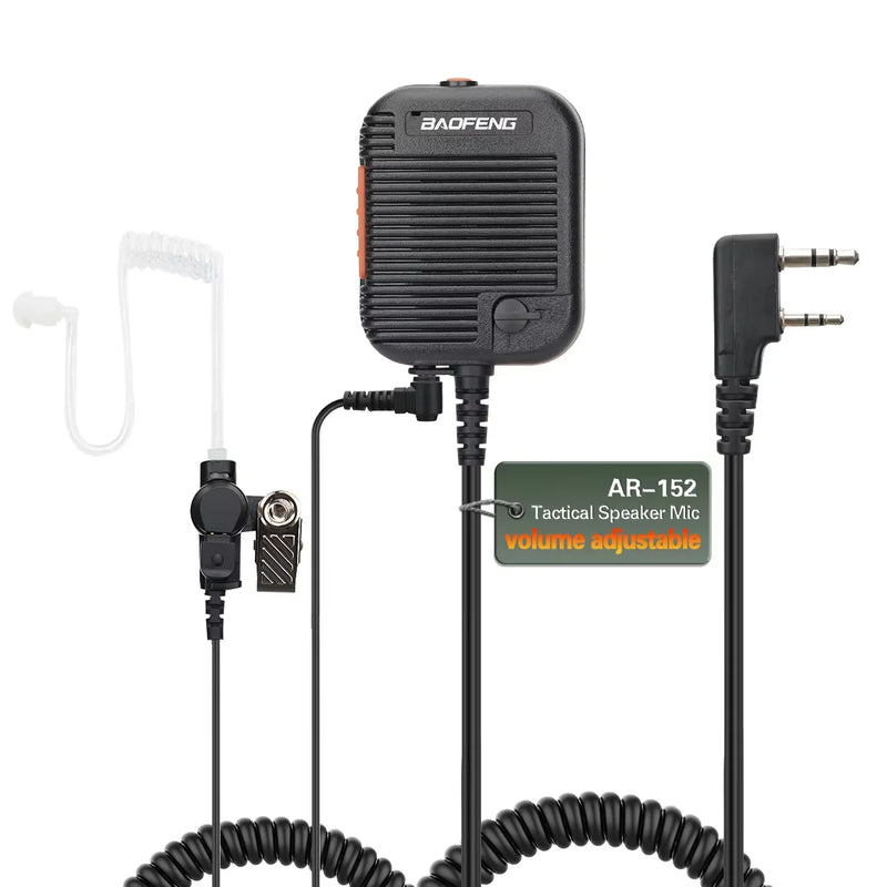 Baofeng AR-152 Tactical Microphone Speaker Mic Adjustable Volume For Baofeng AR 152 BF-888S UV-5R UV-25 UV-5RH Walkie Talkie