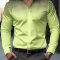 Men's Casual Long Sleeve Button-Up Shirt - Gradient Blue | SAMAG