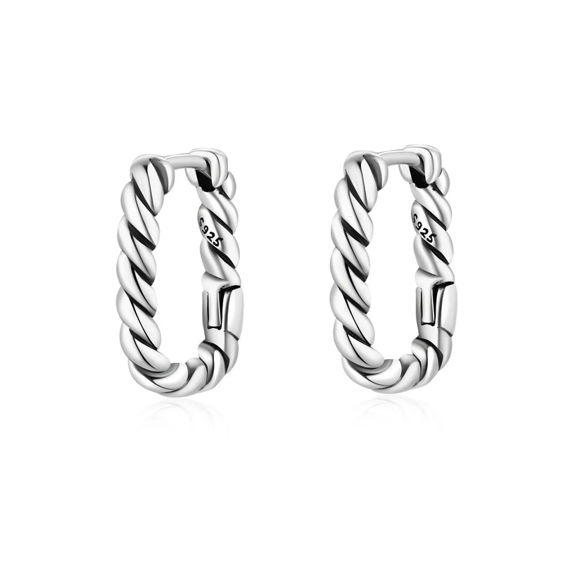 925 Sterling Silver Simple Gold U-shaped Earrings Jewelry | SAMAG
