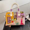Women PU Leather Boston Handbag Large Capacity Zipper Crossbody Shoulder Bag Casual Ladies Messenger Bag