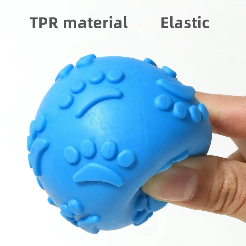 Dogs Interactive Toys Soft TPR Toys for Dog Pet Teeth Cleaning Bite Resistance Squeaky Dog Ball Toy