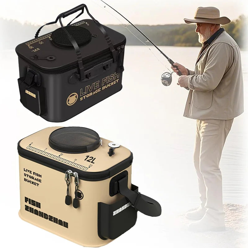 Portable folding fishing box, outdoor large capacity fish | SAMAG