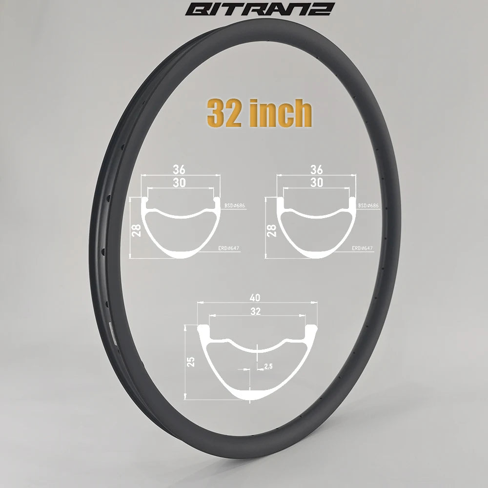 29er 32er MTB Bike Carbon Rim 36mm/40mm Wide 25mm/28mm Deep Mountain Bike Carbon Wheel Asymmetric Tubeless XC AM ENDURO Bicycle