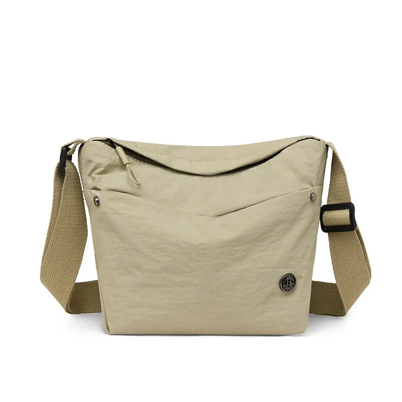 Ultra-light Nylon Crossbody Bag for Women Adjustable Wide Strap Lightweight Women's Bag Zipper Closure Stylish Messenger Bag