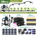 110-220V Power Supply self-priming Pump Spray Kit  for Greenhouse Garden 8mm PE Hose Brass Nozzle Automatic Misting Cool System