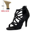 Adult Latin Dance Shoes for Woman Soft Sole Heel Sandal Female Cha Cha Tango Professonal Ballroom Training Stage Boots OEM Heel