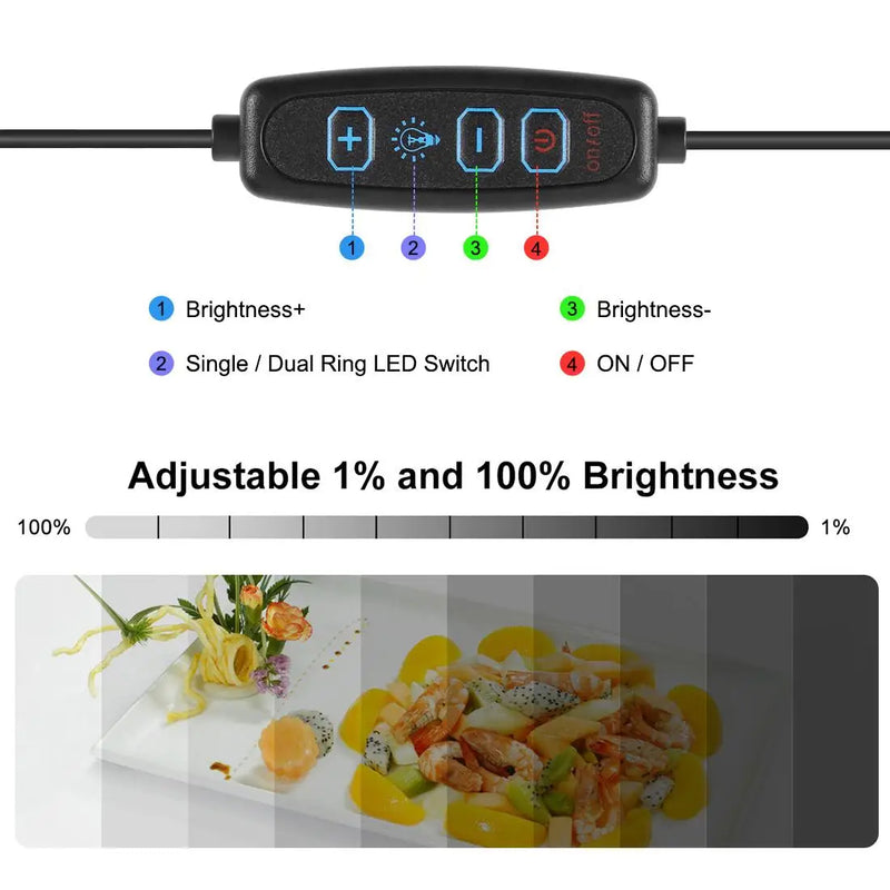 PULUZ 30cm Folding High 97 CRI Ring Light Photo Lighting Studio Shooting Tent Box Kit with 6 Colors Backdrops