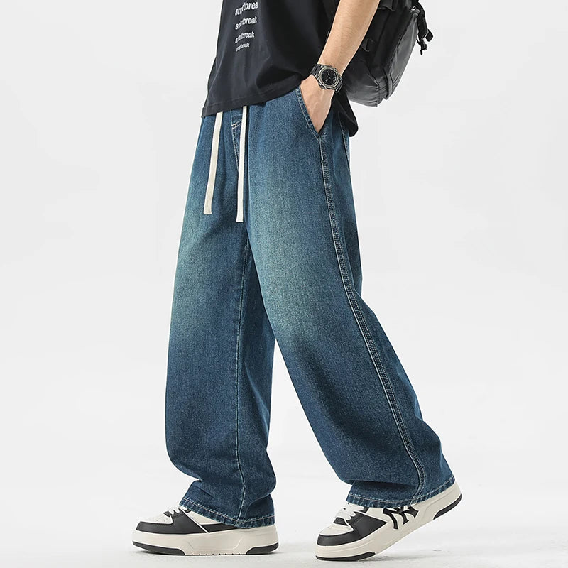 Men's Jeans American Loose Wide-leg Straight Casual | SAMAG