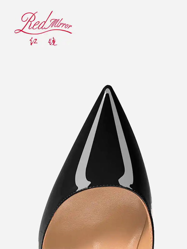 Black Women's Elegant High Heels Red Shiny Bottoms Luxury Brand Women Heels 2025 Trend Pointed Toe Sexy Party Pumps Shoes Women