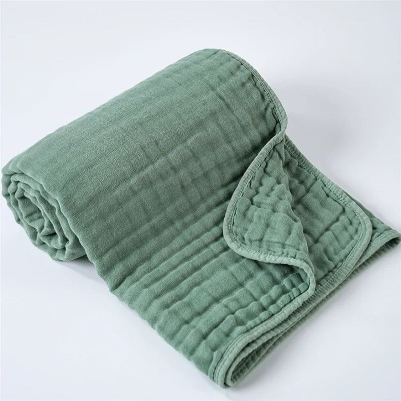 6-Layer Pure Cotton Bubble Muslin Baby Blanket Soft Comfortable Infant Gauze Bath Towel Kids Swaddle Wrap Receiving Bedding