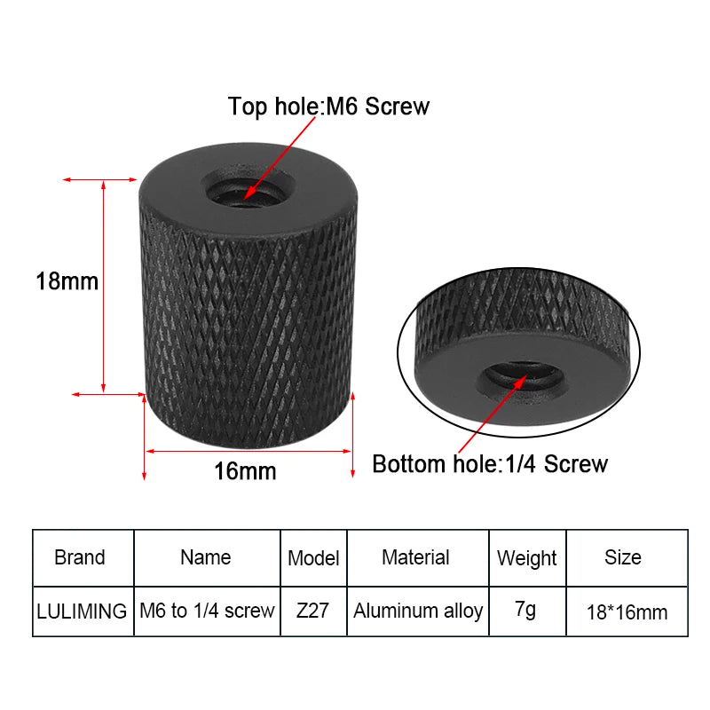 1/4 Female to Female 1/4 3/8 M4 M5 M6 M8 M10 Camera Screw Tripod Ball Head Conversion Screw for Camera Photo Studio Accessories