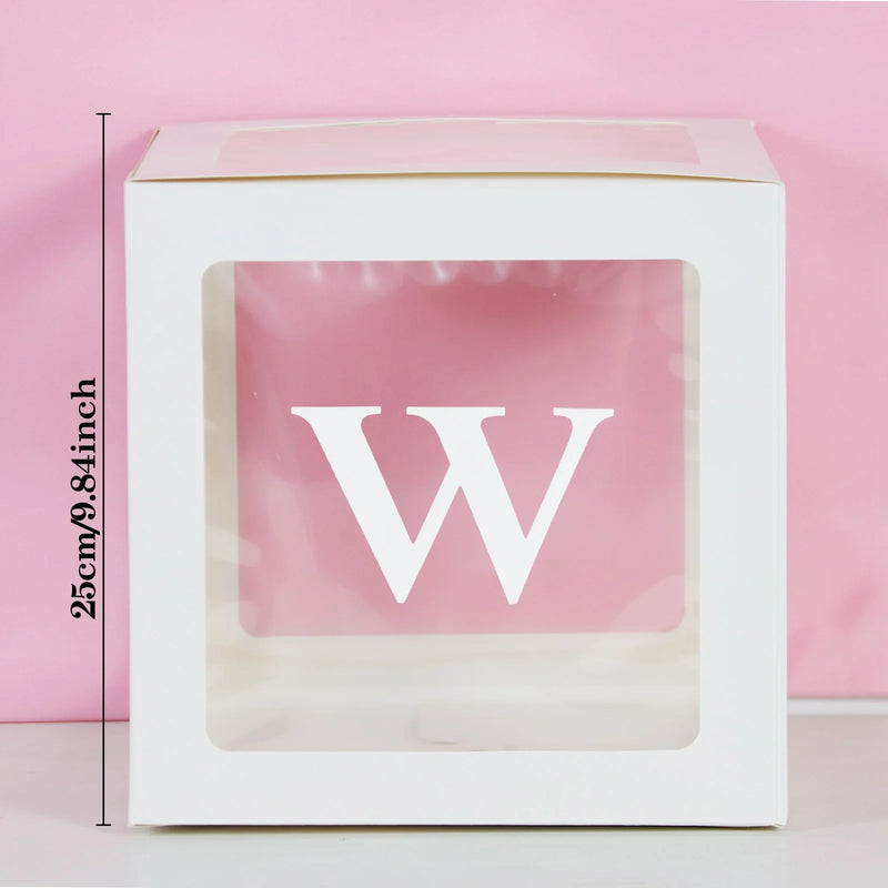 Transparent Letter Balloon Box Baby Shower Decorations Happy Birthday Wedding EID Decor 1st Birthday Party Supplies Balloon Box