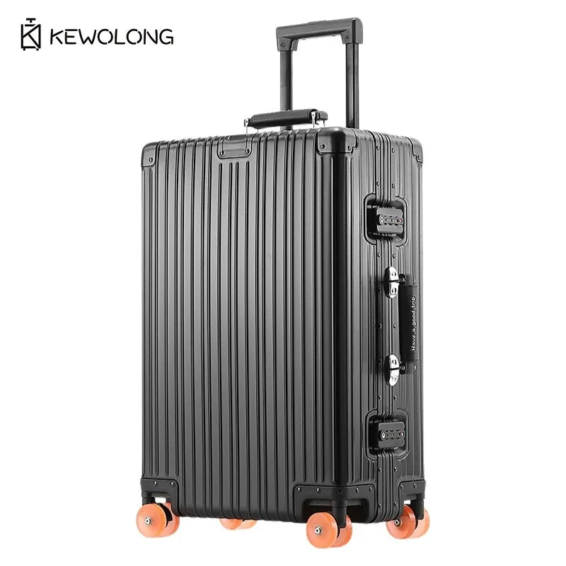 Full Aluminum Magnesium Alloy Suitcase 20 29 Inch - Durable Metal Check-in Luggage with TSA Lock, Large Capacity Carry On