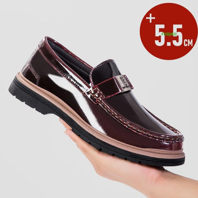 Men Genuine Leather Lift Loafers Business Casual Dress | SAMAG