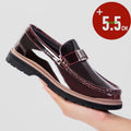 Men Genuine Leather Lift Loafers Business Casual Dress Shoes Invisible Height Increasing 5.5cm Elevator Comfortable Work Oxfords