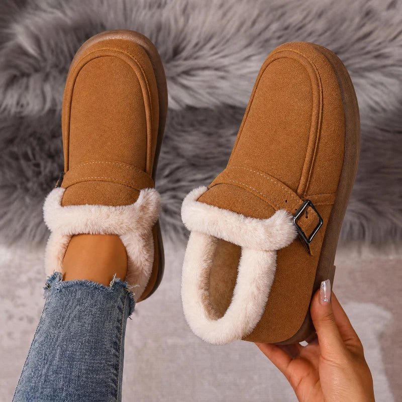 Fashion Warm Women's Ankle Boots Outdoor Shoes For Ladies 2026 Winter Flat Snow Boots Solid  Women's Shoes Soft Sole Comfortable