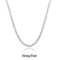 SY Brand Jewelry 925 Sterling Silver Chain Tennis Necklace Gemstones Women Men Luxury Necklaces Rhodium Plated S925 Jewelry