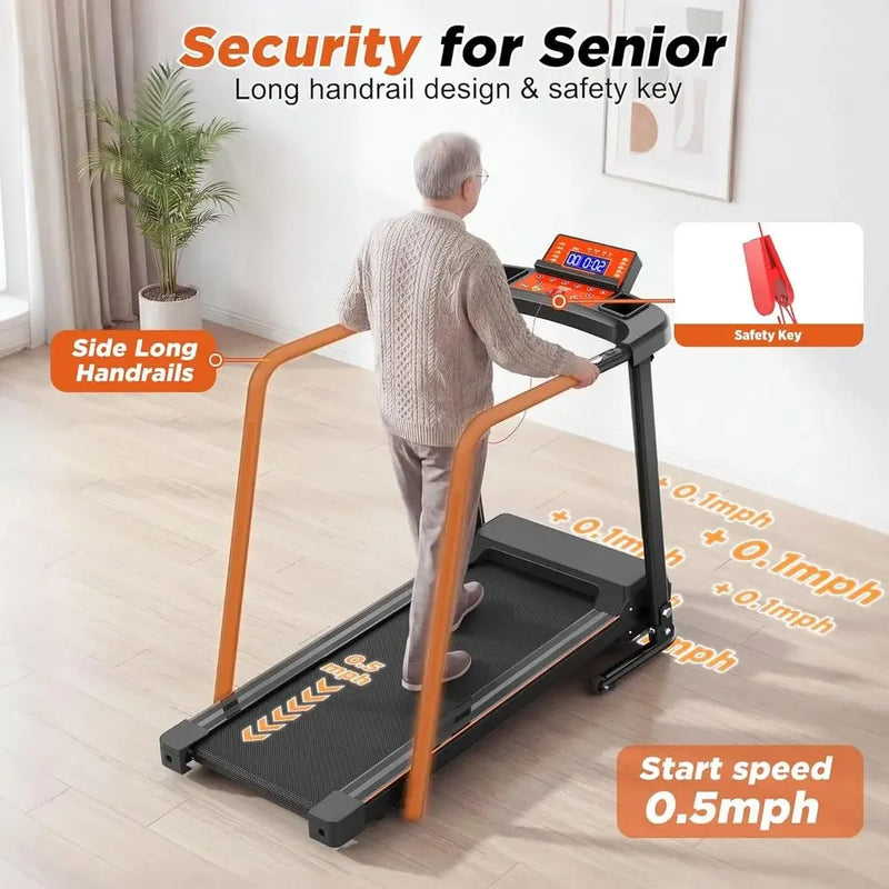 2.5HP Walking Treadmill with Long Handrails, 300 lbs - View 2 | SAMAG