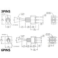 10PCS MTS-102 103 202 203 3Pins 6 Pins Mini Toggle Switch For Switching Lamp Light ON-OFF-ON /ON-ON Switch 6A 125VAC