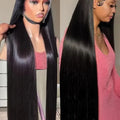 40 46 Inch 13x4 13x6 Transparent Lace Front Human Hair Brazilian Wigs Pre Plucked Straight 360 Full Lace Front Wigs For Women