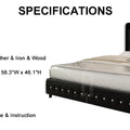 GEGOFORU Queen LED Bed Frame with Galaxy Projector, Bluetooth Speaker, USB Ports, 4 Drawers, No Box Spring Needed, PU Black
