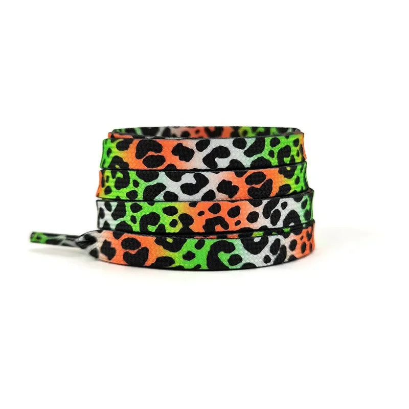 Colorful Shoelaces Leopard Print Fashion Flats Shoe Laces For Sneakers Washable Without Fading Shoes Accessories Shoestring
