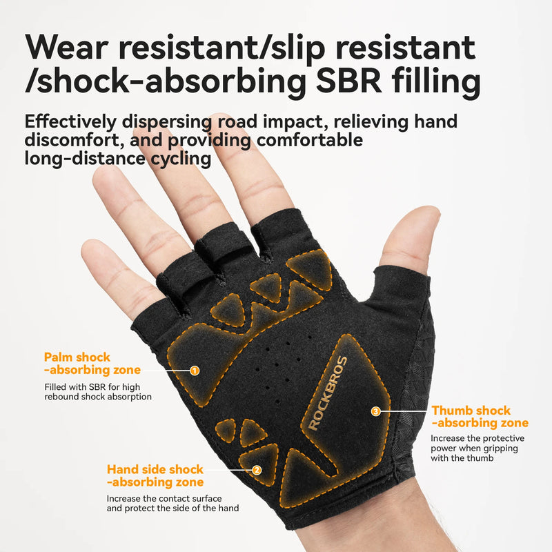 ROCKBROS Bicycle Half Finger Gloves Summer Breathable | SAMAG