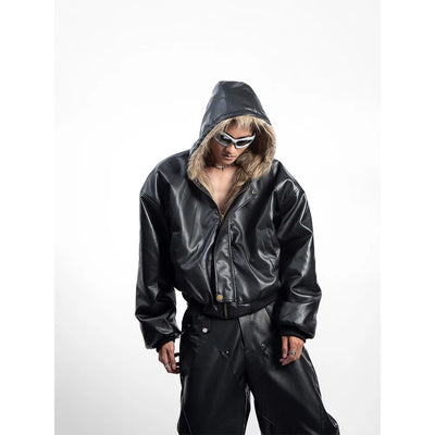 American Style Men's Padded Jackets PU Leather Reversible | SAMAG