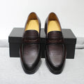 Luxury Genuine Leather Men's Penny Loafers Italian Slip-On Office Business Dress Shoes for Men Wedding Party Loafer Footwear