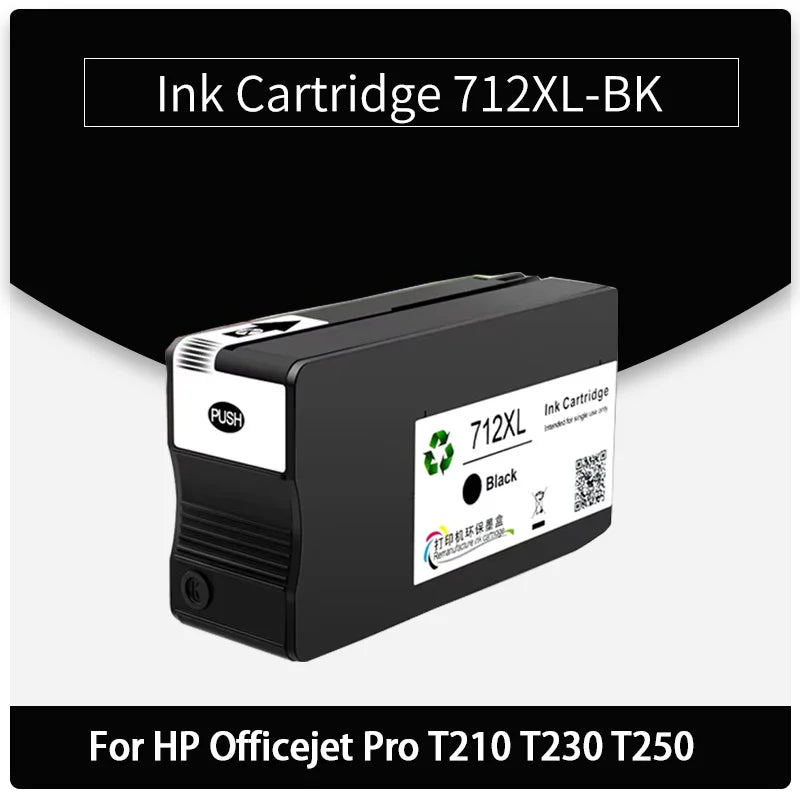 712XL 712 Compatible Ink Cartridge Remanufactured For HP DesignJet Pro T210 T230 T250 T630 T650 Printers 3ED71A 3ED67A Inks