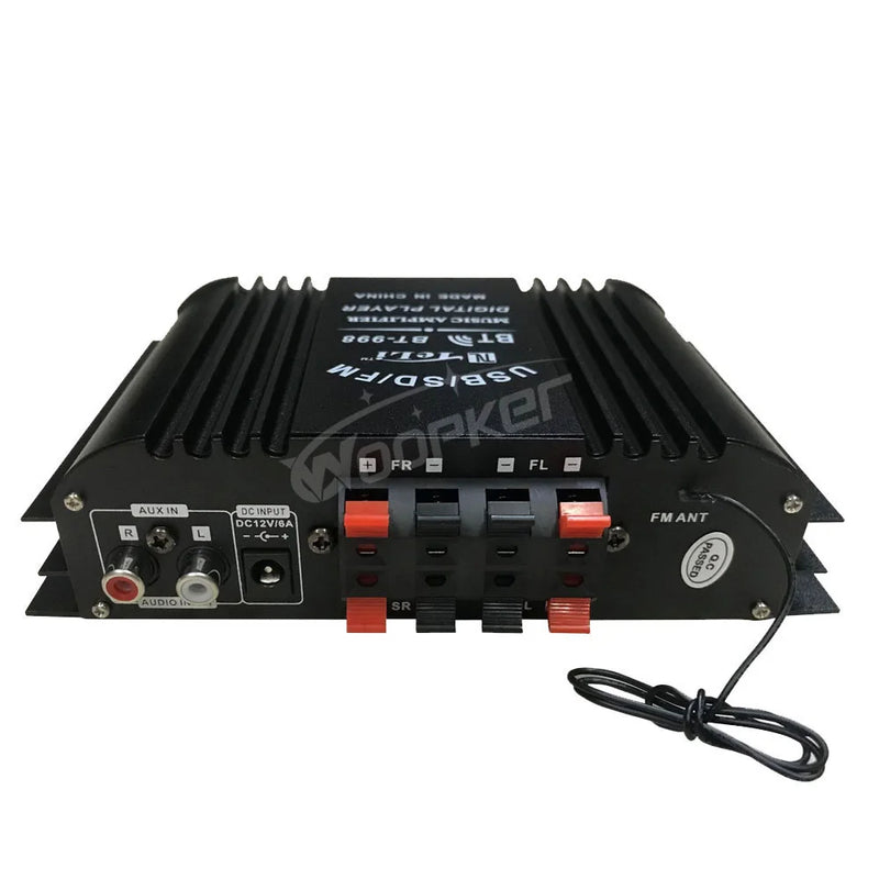 Woopker 45W*4 HiFi Sound Amplifier Digital 4 Channel Audio Amp Support Bluetooth Karaoke Player FM Remote Control for Home