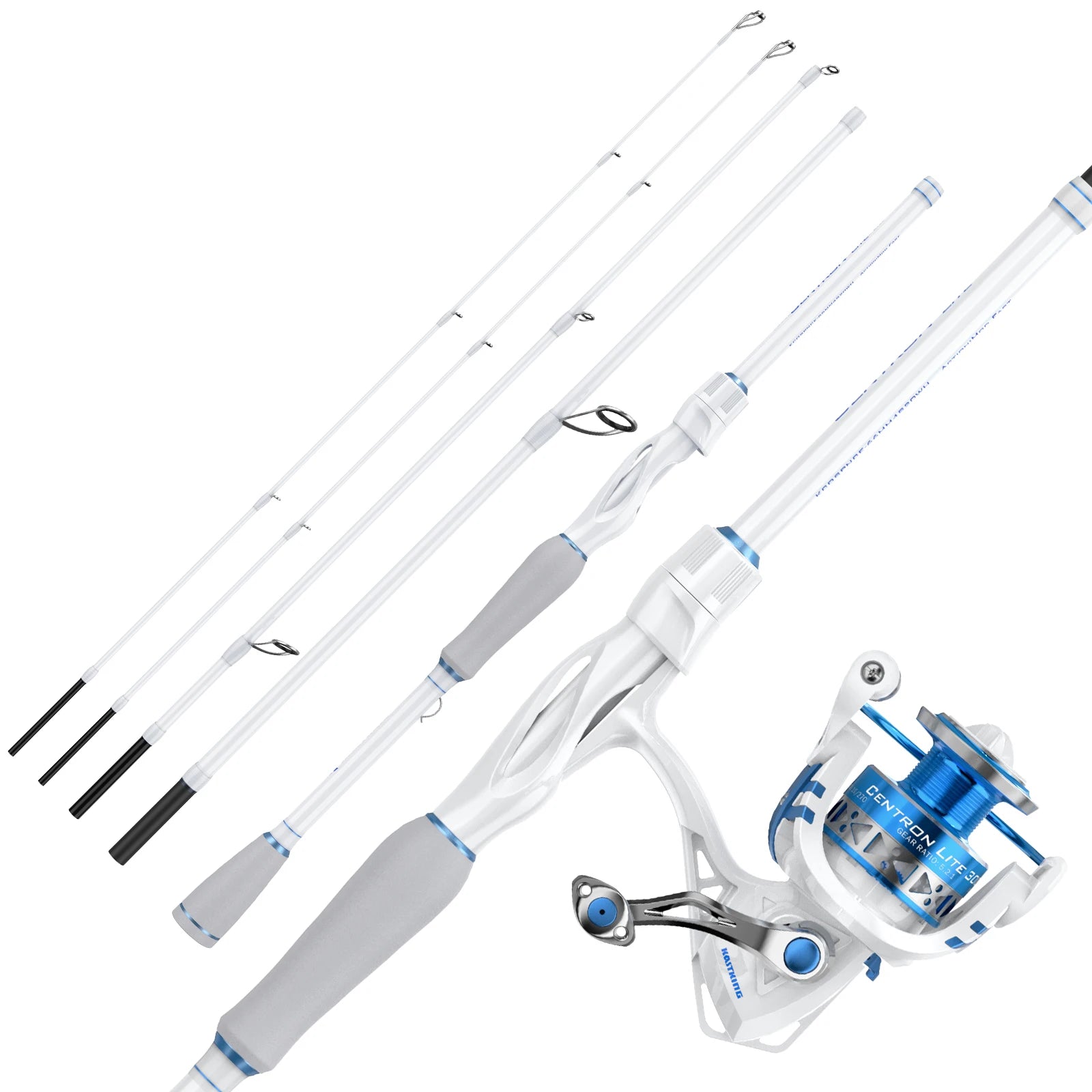 KastKing Centron Lite Travel Spinning Combo Fishing Rod Reel Packable Spinning Combos Lightweight IM6 Graphite Multi-Piece Kit