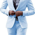 2 Pieces  Men's Casual Suit Single Breasting  Lapel Groomsmen with Short  for Wedding (Blazer+Pants)