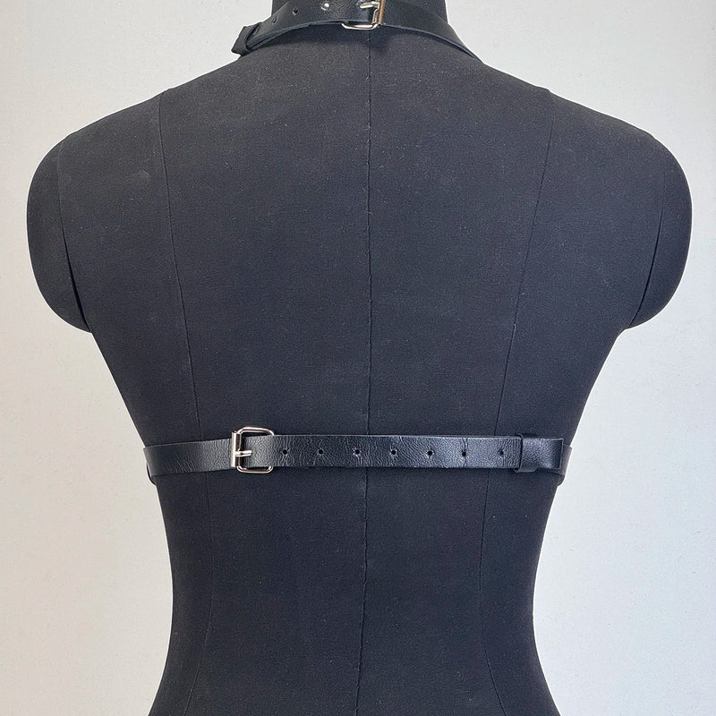 Women Fashion PU Leather Harness Waist Belt Punk Studded Decorative Harness Straps Suspenders Gothic Clothing Accessorie