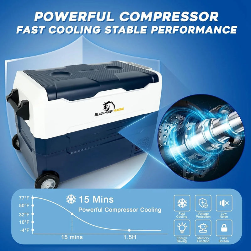 37QT/35L Portable Car Refrigerator Freezer Compressor Cooler Dual Zone 12V