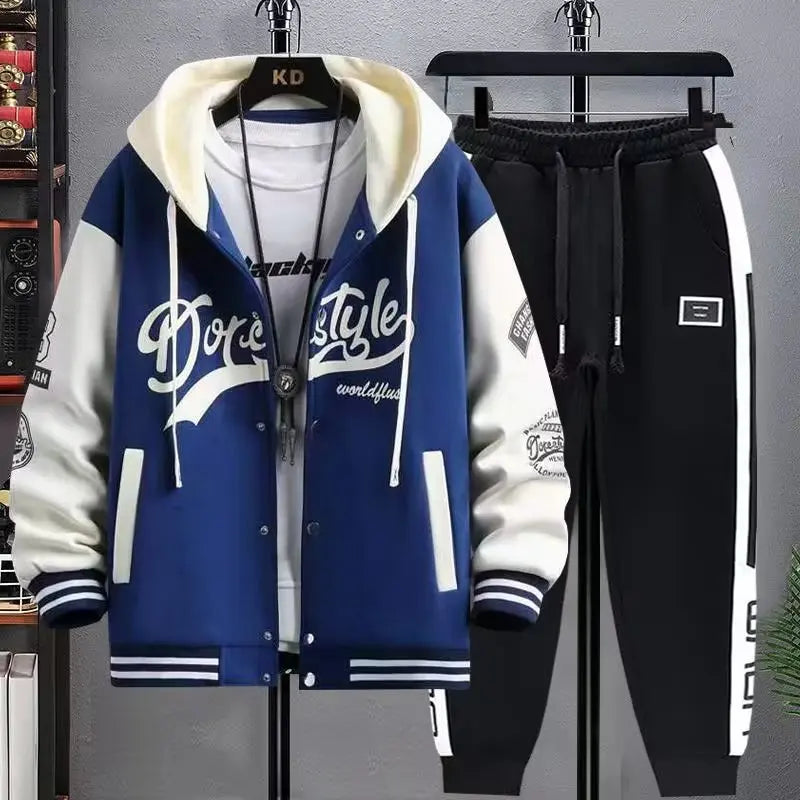 Men's Hooded Tracksuit Set Hoodie Jogger Pants 2 Piece Fashion Sports Wear Korean Popular Clothes Plus Size - View 8 | SAMAG