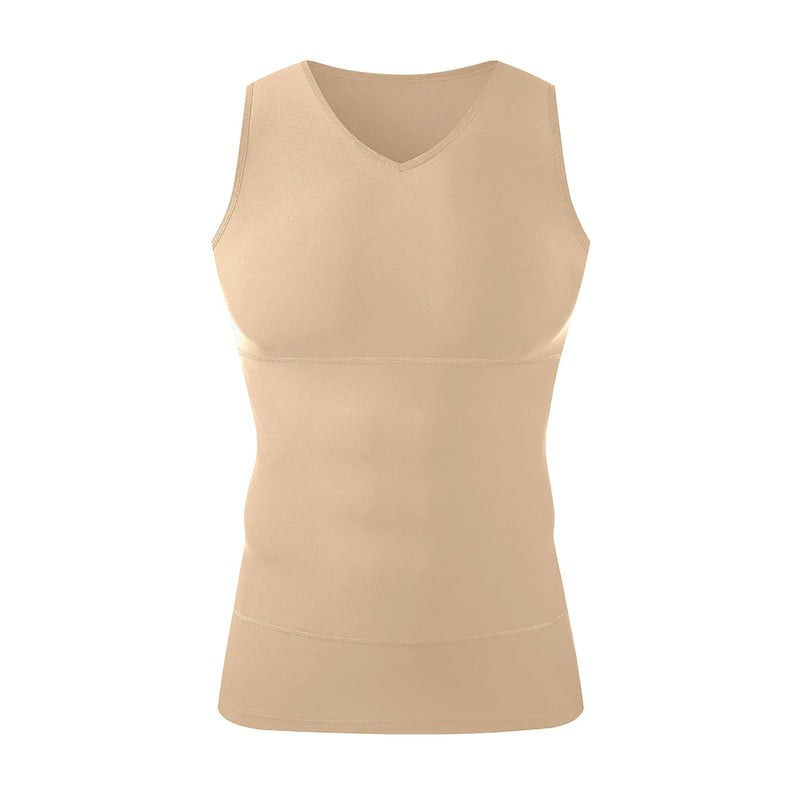 Men's V Neck Shapewear Compression Sleeveless Vest Breathable Slim Fit Undershirt for Running Fitness Daily Casual Summer Wear