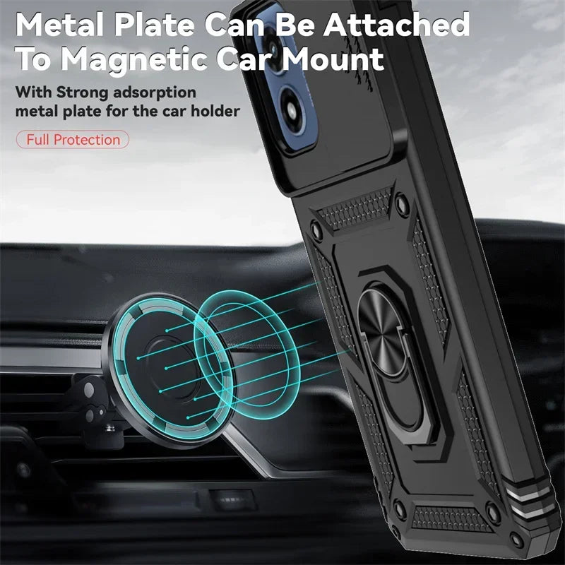 Armor Shockproof Case For Motorola G67 G77 G06 Power G56 G86 G05 G15 G35 G55 G75 5G G85 G04S E15 Cover Ring Holder Coque