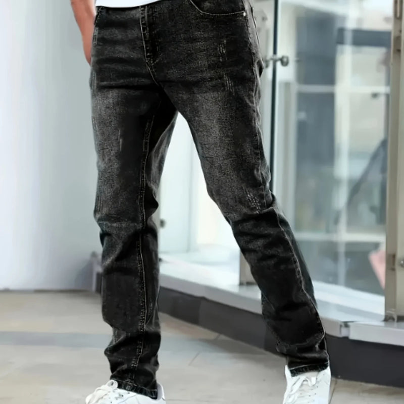 Men'S Casual Slim Fit Stretch Jeans, Chic Street Style | SAMAG