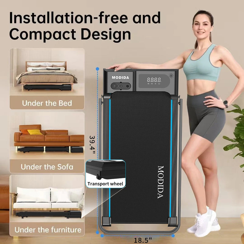 Walking Pad Treadmill with Foldable Handrail, 3.5HP Quiet | SAMAG