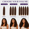 Brown Deep Wave Crochet Human Hair Extensions Miracle Knots Feather Soft Braiding Hair for Black Women Pre Looped Lightweight Reusable Hair with Natural Shine Full Volume for Boho Braids and Protective Styles