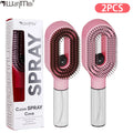 2Pcs/Set 2-in-1 Multi-functional Spray Bottle Comb Anti-static wet Dry Scalp Massage Bristle Comb,Salon Fluffy Modeling Comb